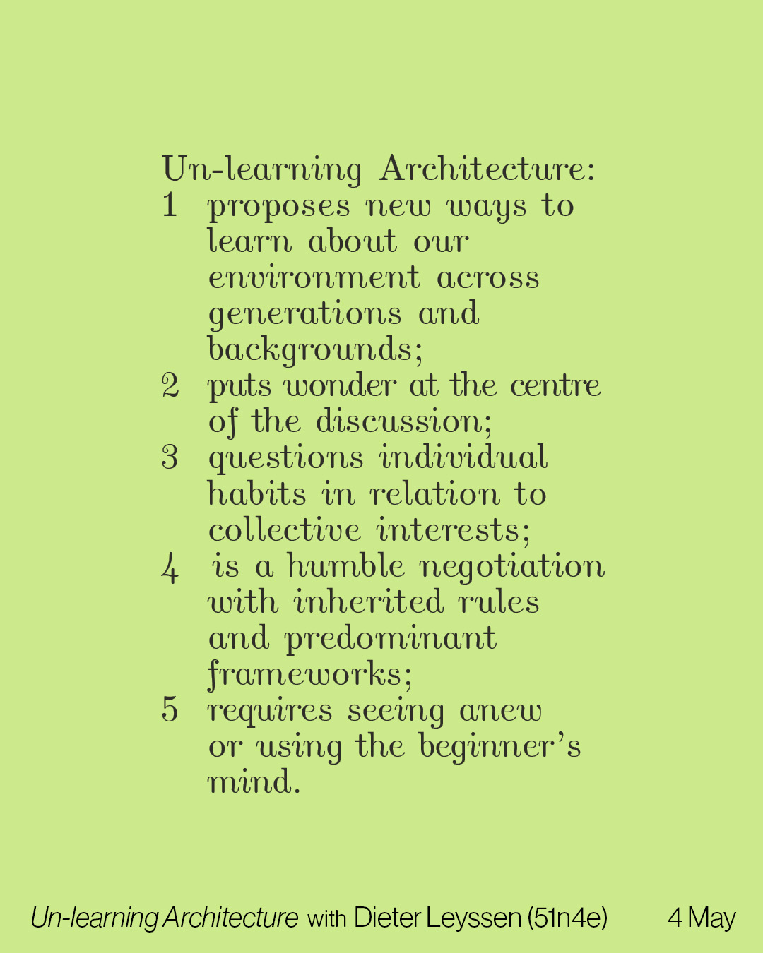 un-learning architecture poster